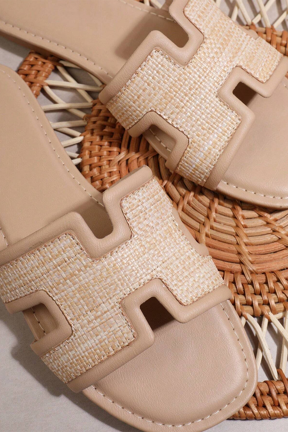 Coffee Hollow Out Open Toe Slippers