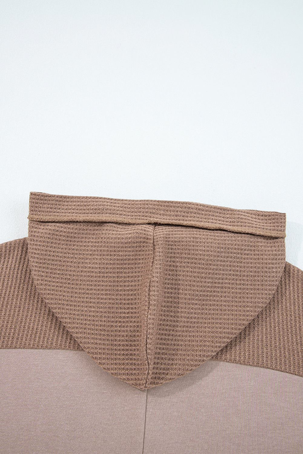 Goat Waffle Patchwork Plus Size Pocketed Hoodie