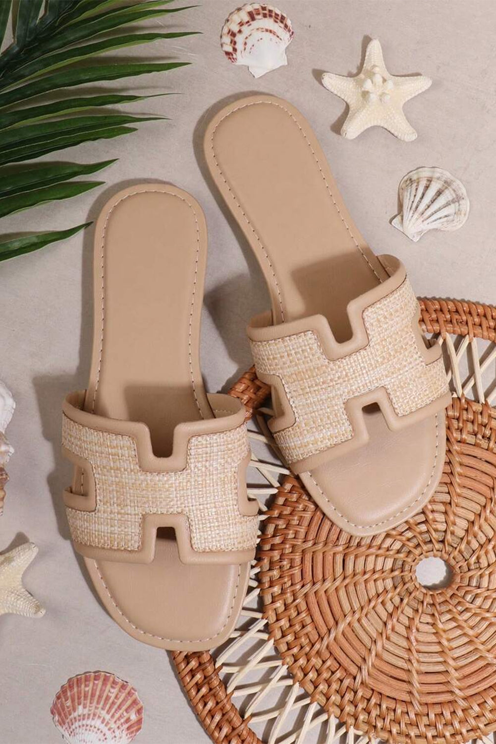 Coffee Hollow Out Open Toe Slippers