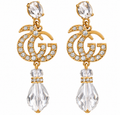 Gold Crystal Statement Drop Earrings